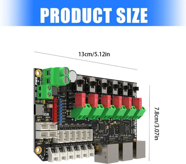 Alt view image 5 of 7 - 6 Port USB2.0 Hub Distro Fusions with CAN2.0 Connectors and 24V Power Distribution for Multiple Head Printer