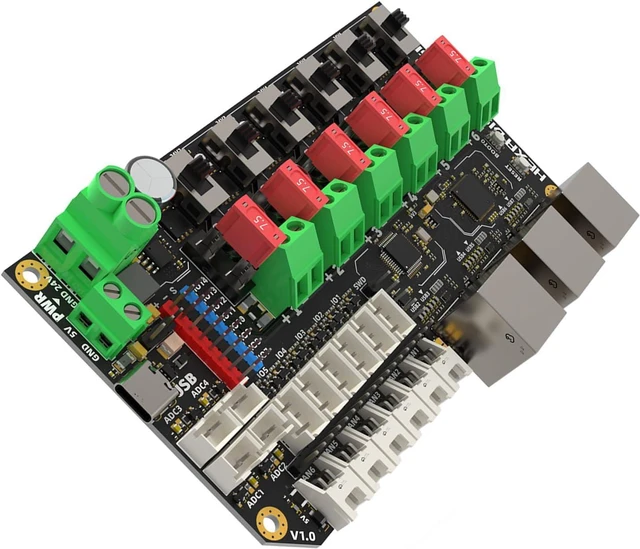 Alt view image 7 of 7 - 6 Port USB2.0 Hub Distro Fusions with CAN2.0 Connectors and 24V Power Distribution for Multiple Head Printer