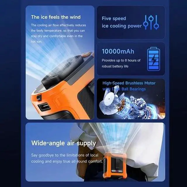 Alt view image 4 of 7 - Personal Portable Waist Clip Fan USB Rechargeable Neck Hanging Air Conditioner