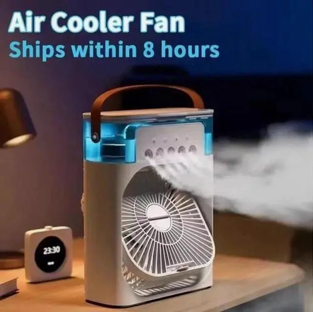 Main image of Humidificador Portátil 3 en 1 Aire Acondicionado Enfriador Mini Ventilador 7 Colores Luz LED