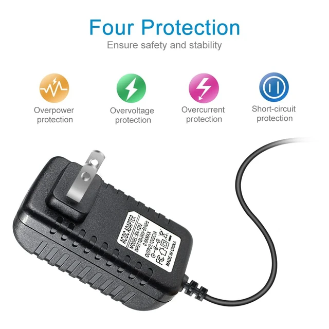 Alt view image 3 of 7 - 12V Power Supply, 12 Volt 2A 24W DC Power Supply with On Off Switch, Black Switching LED Power Adapter, AC 110V to 12V Wall Wart Transformer Plug for LED Strip Lights with 5.5/2.1 DC Female Connector