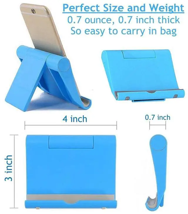 Alt view image 7 of 7 - Cell Phone Stand for Desk 2 Pack Mobile Phone Holders Desktop Tablet Stand, Foldable Phone Dock Universal Adjustable Tablet Stand for Desk (Pink+Purple)