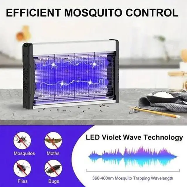 Alt view image 5 of 6 - Electric Bug Zapper UV Mosquito Fly Trap Indoor Outdoor Chemical-Free