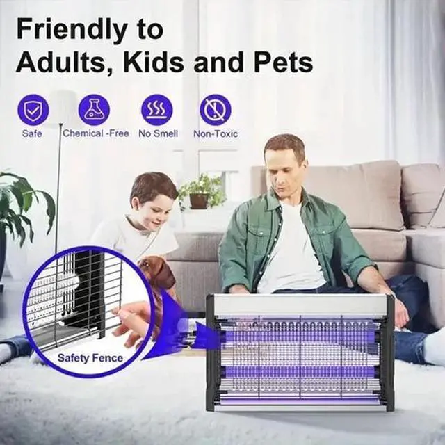 Main image of Electric Bug Zapper UV Mosquito Fly Trap Indoor Outdoor Chemical-Free