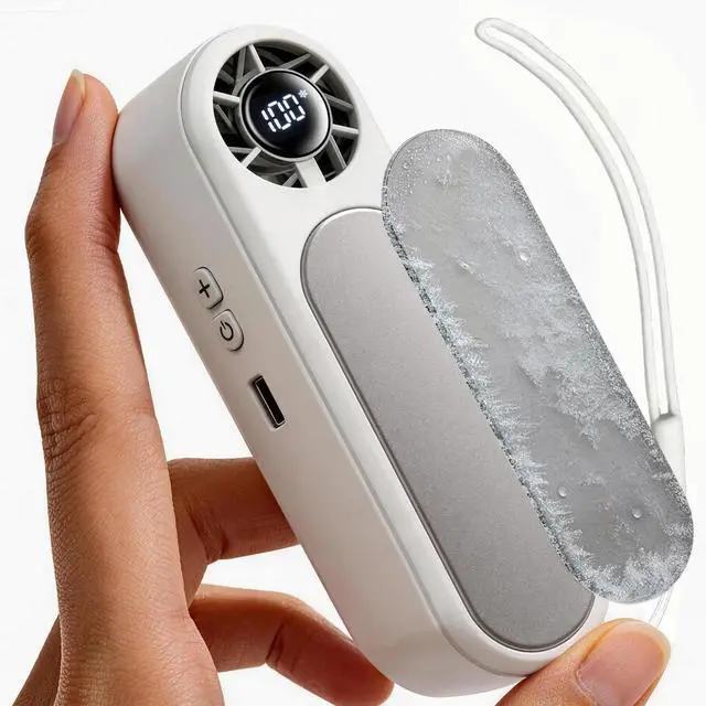 Main image of High-Speed Handheld Fan, Portable Fan with Ice Cooling, Instant Cooling -25 Peltier Element, 5-Speed Turbo Fan, 3000mAh Battery Operated Personal Fan, LED Display [Patent: ZL 2025 3 0363996.1
