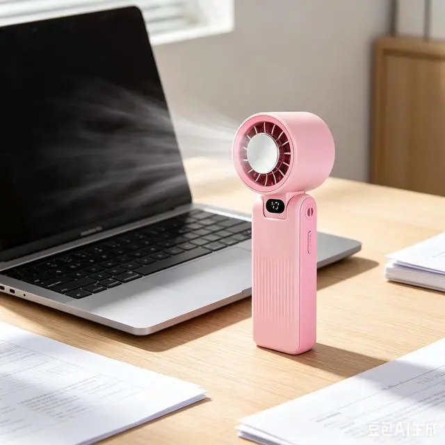 Alt view image 2 of 7 - Portable Handheld Turbo Fan with Ice Cooler, 32H Cooling Fan Portable, 199 Speeds Personal Fans 6000mAh Rechargeable Mini Hand Held Fans LED Light, Desk Camping Travel essentials Classic Blue