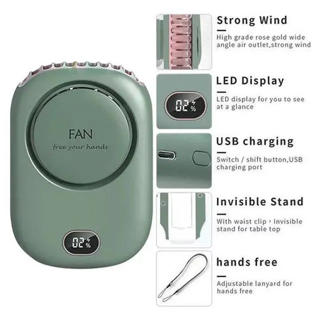 Alt view image 5 of 7 - USB Portable Hanging Mini Electric Air Conditioner Neck Fan Cooling Air Cooler