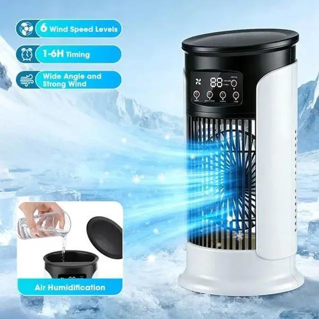 Alt view image 2 of 7 - Humidifier Portable Air Cooler Fan LED Mini AC Air Conditioner Personal Cooling