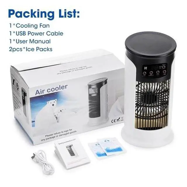 Alt view image 3 of 7 - Humidifier Portable Air Cooler Fan LED Mini AC Air Conditioner Personal Cooling