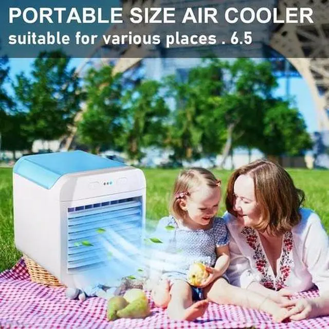 Alt view image 5 of 6 - Portable Air Conditioner Fan, USB Powered Air Cooler, Humidifier, Personal Mini