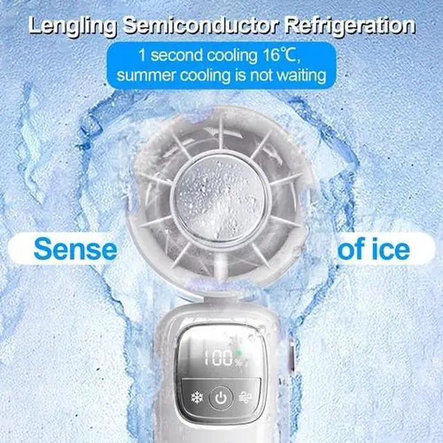 Alt view image 4 of 7 - Handheld Portable Turbo Fan with Ice Cooler 100 Speed Mini Fan Quiet Air Cooling