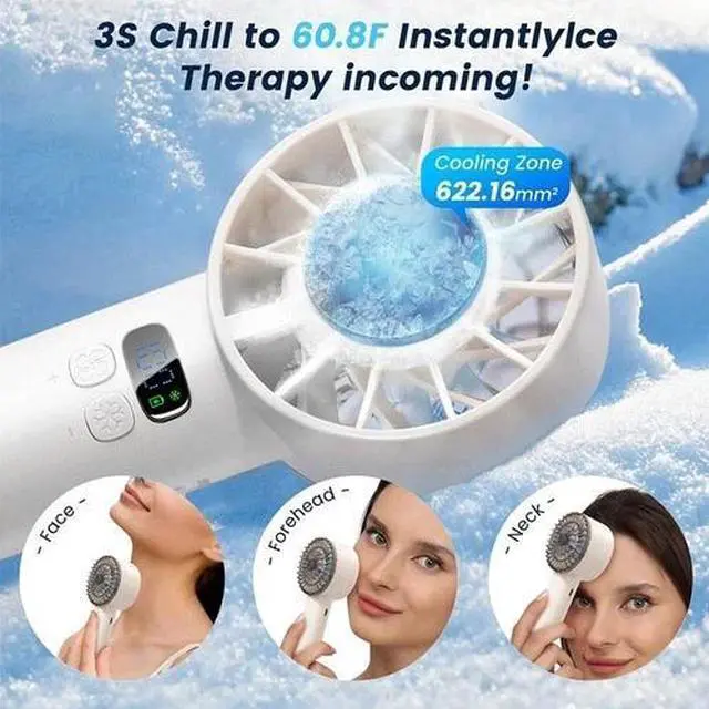 Alt view image 4 of 7 - 5200mAh Handheld Turbo Fan 100 Speeds Ice Cooling Pad Digital Display Portable