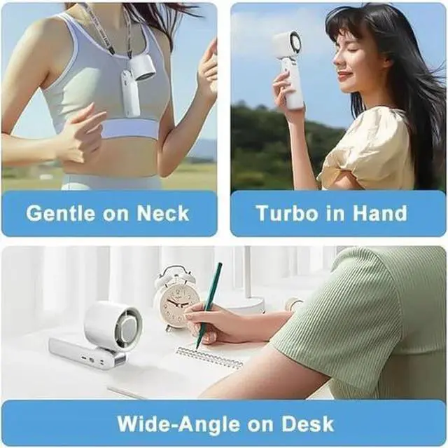 Alt view image 3 of 7 - Portable Handheld Turbo Fan,Rechargeable Extreme Ice Cooling Plate,Led Display