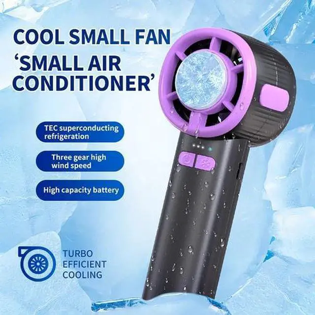 Alt view image 2 of 7 - Portable Stylish Handheld Fan Strong Airflow Cooling Semiconductor Refrigeration
