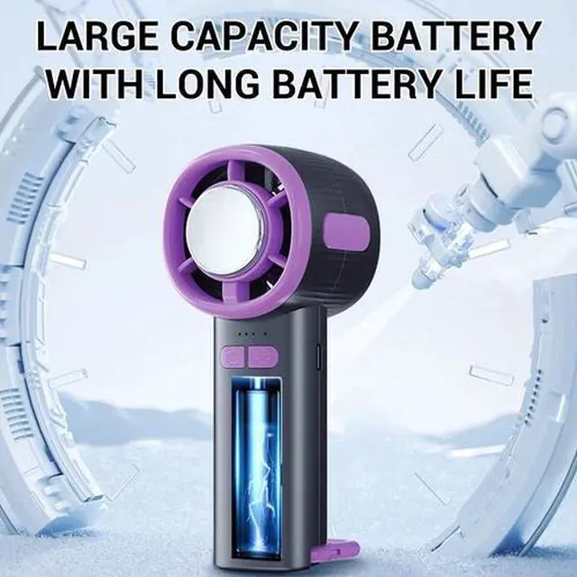 Alt view image 5 of 7 - Portable Stylish Handheld Fan Strong Airflow Cooling Semiconductor Refrigeration