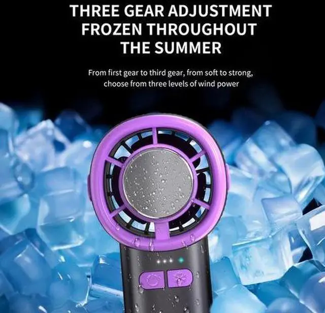 Alt view image 6 of 7 - Portable Stylish Handheld Fan Strong Airflow Cooling Semiconductor Refrigeration