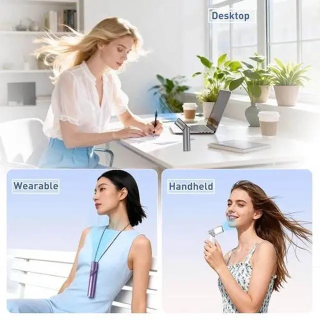Alt view image 6 of 6 - Portable Handheld Fan - Rotatable Mini Fan, High Speed Wind Cooling, 199 Spee...