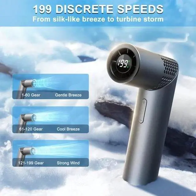 Alt view image 3 of 6 - Portable Handheld Fan - Rotatable Mini Fan, High Speed Wind Cooling, 199 Spee...