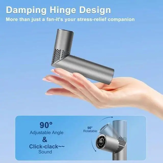 Alt view image 4 of 6 - Portable Handheld Fan - Rotatable Mini Fan, High Speed Wind Cooling, 199 Spee...