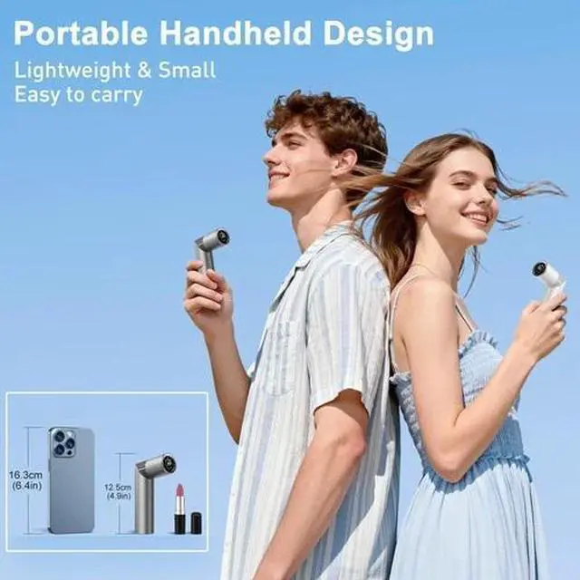 Alt view image 5 of 6 - Portable Handheld Fan - Rotatable Mini Fan, High Speed Wind Cooling, 199 Spee...