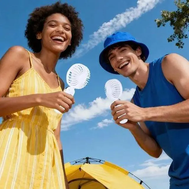 Alt view image 4 of 6 - 3-in-1 Portable Handheld Fan, High-Speed Rechargeable Mini Fan, 5-Speed Stron...