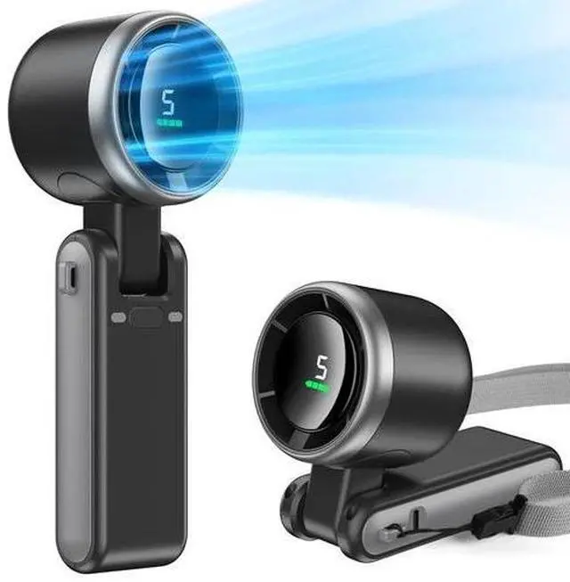 Main image of Foldable Handheld Fan, Portable High Speed Rechargeable 5000mAh Mini Turbo F...