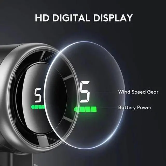 Alt view image 3 of 6 - Foldable Handheld Fan, Portable High Speed Rechargeable 5000mAh Mini Turbo F...