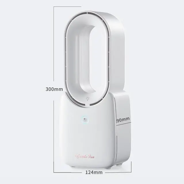 Alt view image 6 of 7 - Desk Fan, 11.8 Inch Portable Bladeless Fan Small Personal Cooling Fan with 5 Colors Touch Control LED , Quiet USB Table Fan for Home, Office, Bedroom Summer Gift