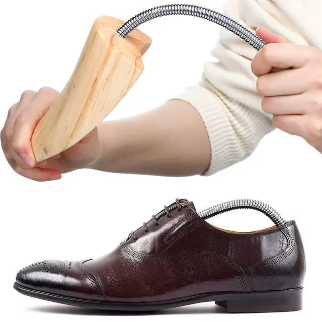 Alt view image 3 of 7 - 1 Pairs Cedar Shoe Trees for Men Size 9-10, Wooden Shoe Stretcher for Men Women Sneakers Boots, Shoe Widener