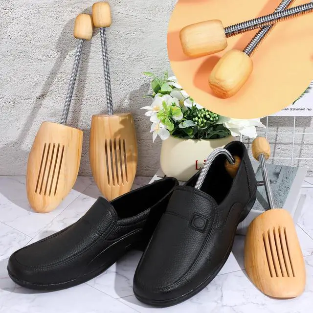 Alt view image 2 of 7 - 1 Pairs Cedar Shoe Trees for Men Size 9-10, Wooden Shoe Stretcher for Men Women Sneakers Boots, Shoe Widener