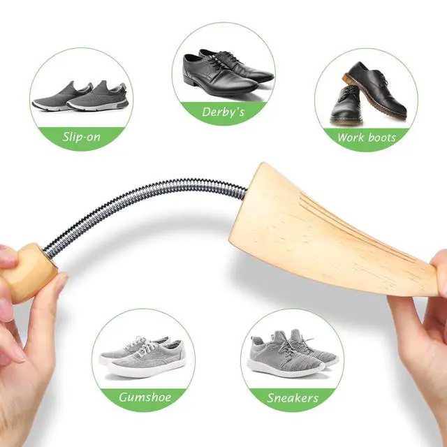 Alt view image 4 of 7 - 1 Pairs Cedar Shoe Trees for Men Size 9-10, Wooden Shoe Stretcher for Men Women Sneakers Boots, Shoe Widener