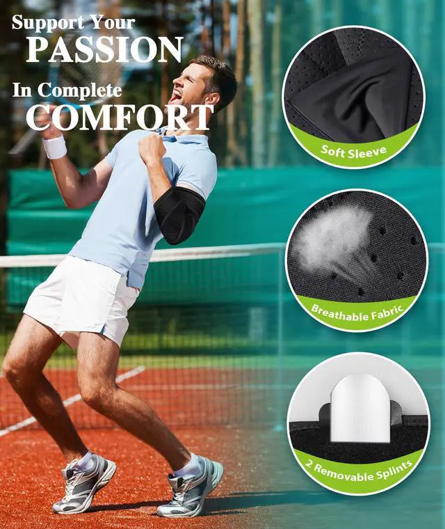 Alt view image 4 of 6 - Elbow Brace for Cubital Tunnel, Ulnar Nerve Entrapment brace, Adjustable Elbow Splint for Sleeping, Tendonitis, Tennis Elbow, Comfortable Stabilizer Support for Women and Men Fit Most