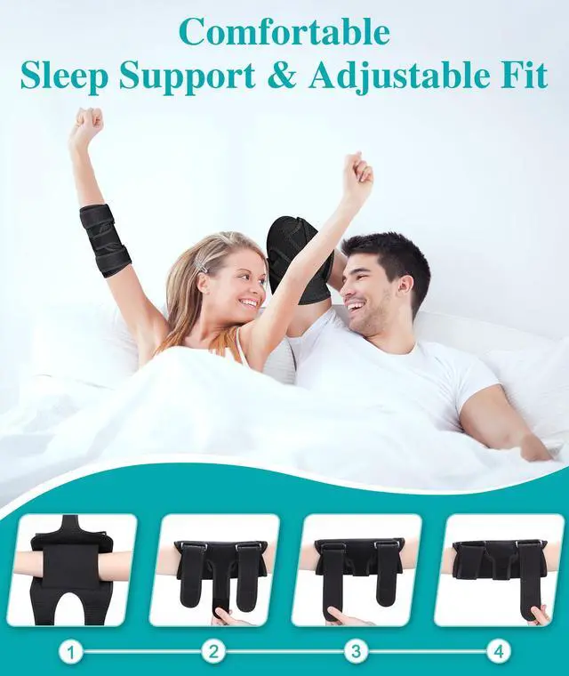 Alt view image 5 of 6 - Elbow Brace for Cubital Tunnel, Ulnar Nerve Entrapment brace, Adjustable Elbow Splint for Sleeping, Tendonitis, Tennis Elbow, Comfortable Stabilizer Support for Women and Men Fit Most