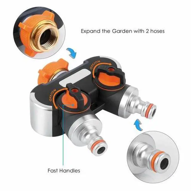 Alt view image 3 of 7 - 2 Water Hose Quick Connector Splitter 4 Way Hose For Outdoor Tap Fauceti 1pcs