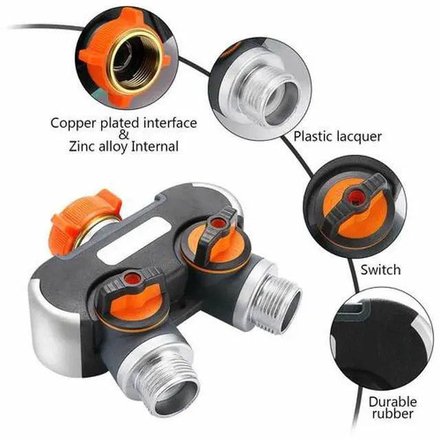 Alt view image 5 of 7 - 2 Water Hose Quick Connector Splitter 4 Way Hose For Outdoor Tap Fauceti 1pcs