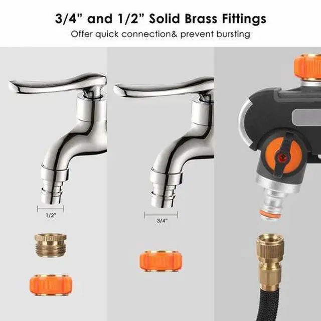 Alt view image 7 of 7 - 2 Water Hose Quick Connector Splitter 4 Way Hose For Outdoor Tap Fauceti 1pcs