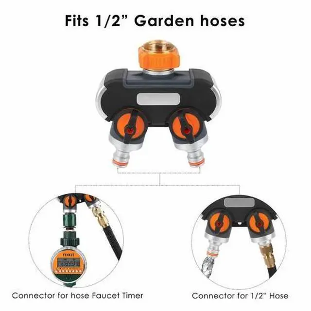 Alt view image 4 of 7 - 2 Water Hose Quick Connector Splitter 4 Way Hose For Outdoor Tap Fauceti 1pcs
