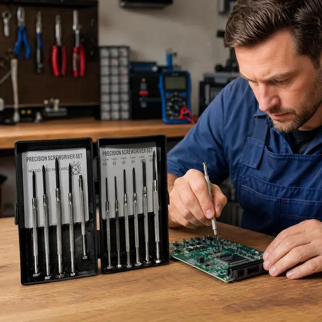 Alt view image 6 of 6 - 11 Pcs Small Precision Screwdriver Set, Tiny Screwdriver Set, Mini Screw Driver Kit with Slotted and Phillips Heads, Ideal for Watch, Eyeglasses, Toys, Electronics, Computer Repair