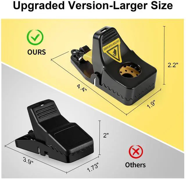 Alt view image 2 of 7 - 6-Pack Mouse Traps, Small Mouse Trap Indoor for Home, High Sensitive Mice Traps, Easy & Quick-Set Mousetrap, Reusable Rat Trap for Outdoor/Garage/Kitchen/Garden