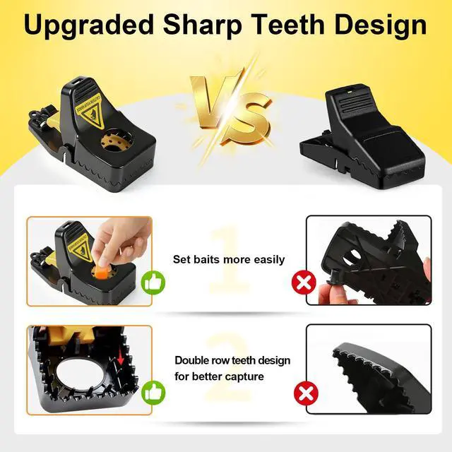 Alt view image 3 of 7 - 6-Pack Mouse Traps, Small Mouse Trap Indoor for Home, High Sensitive Mice Traps, Easy & Quick-Set Mousetrap, Reusable Rat Trap for Outdoor/Garage/Kitchen/Garden
