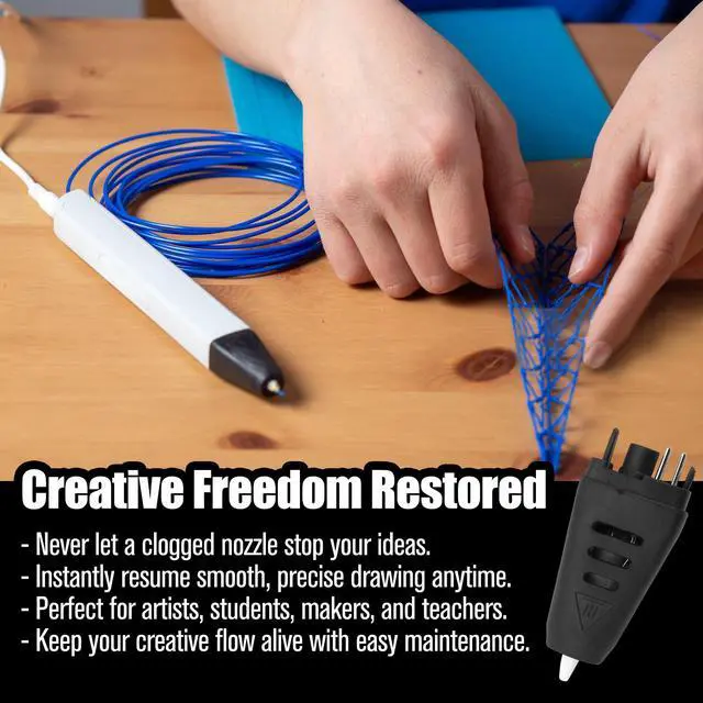 Alt view image 3 of 7 - 3D Pen Nozzle Replacement for MYNT3D Professional 3D Printing Scribler Nib RP800A RP600A V4 OLED Screen, 1.75mm ABS PLA Filaments Refills, Head Tip Spare Part Printer Print Scribe with Screwdriver