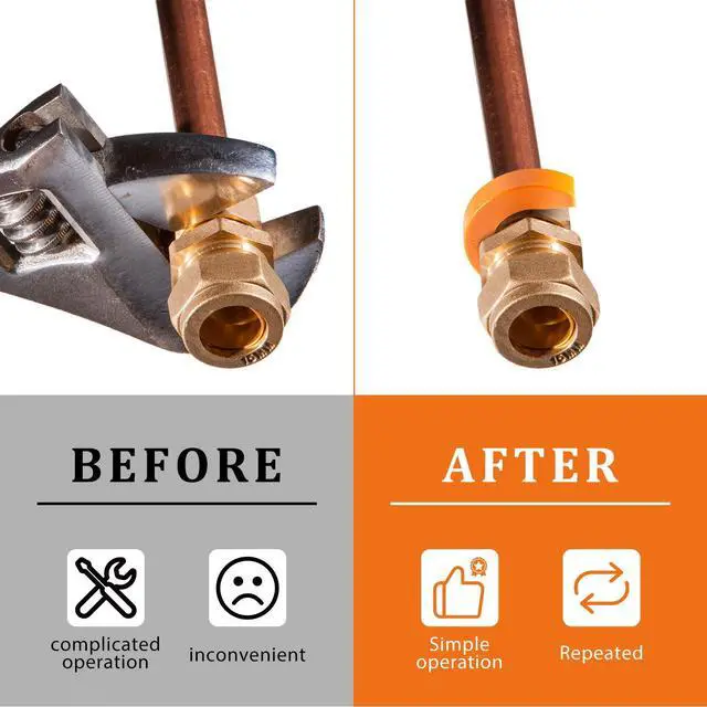 Alt view image 4 of 6 - 5-piece Disconnect Clip Tool Set - Push-fit Fitting Removal Tools for Easy Disconnection, Includes 5 Sizes 1/4, 3/8, 1/2, 3/4, and 1 Inch(Orange)