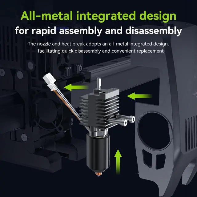 Alt view image 4 of 7 - Official K2 Plus Ceramic Heating Block Hotend Kit, Unicorn Quick Swap Nozzle Kit, 350°C High Temperature Resistant, All-Metal Integrated Design Kit for K2 Plus 3D Printers
