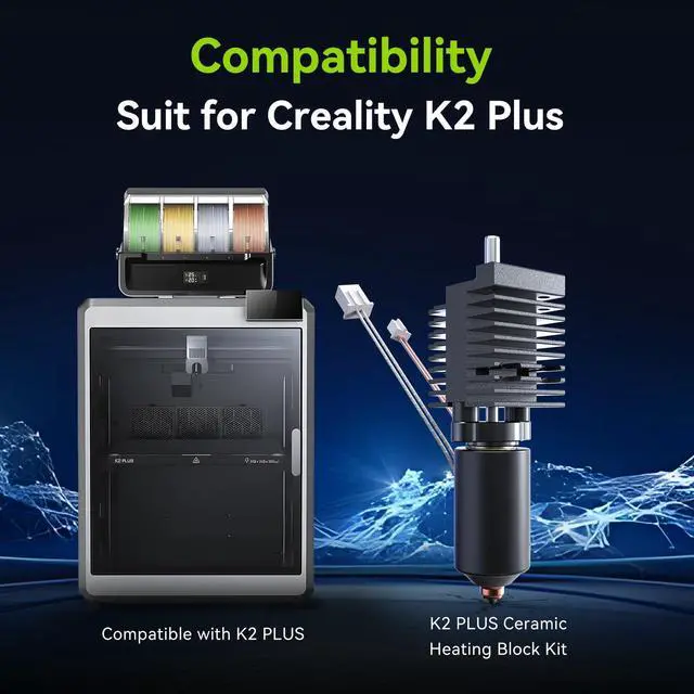 Alt view image 7 of 7 - Official K2 Plus Ceramic Heating Block Hotend Kit, Unicorn Quick Swap Nozzle Kit, 350°C High Temperature Resistant, All-Metal Integrated Design Kit for K2 Plus 3D Printers