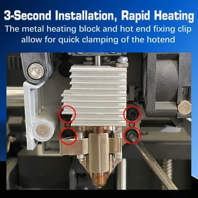 Alt view image 4 of 7 - Original for Flashforge AD5X Hotend Heating Assembly Kit Includes Heating Wire, thermistor Temperature Sensor Element, Metal Heating Base+Fixing clamp+4 Fixing Screws. for Flashforge 3D Printer Parts
