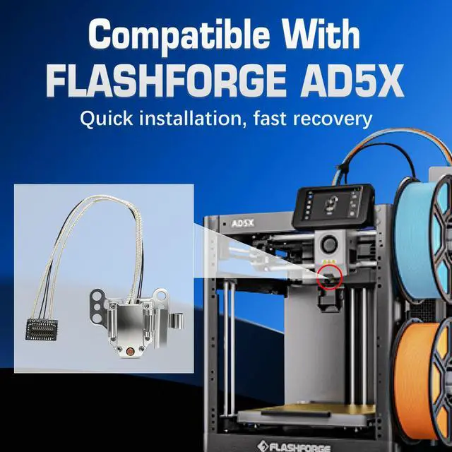 Alt view image 7 of 7 - Original for Flashforge AD5X Hotend Heating Assembly Kit Includes Heating Wire, thermistor Temperature Sensor Element, Metal Heating Base+Fixing clamp+4 Fixing Screws. for Flashforge 3D Printer Parts