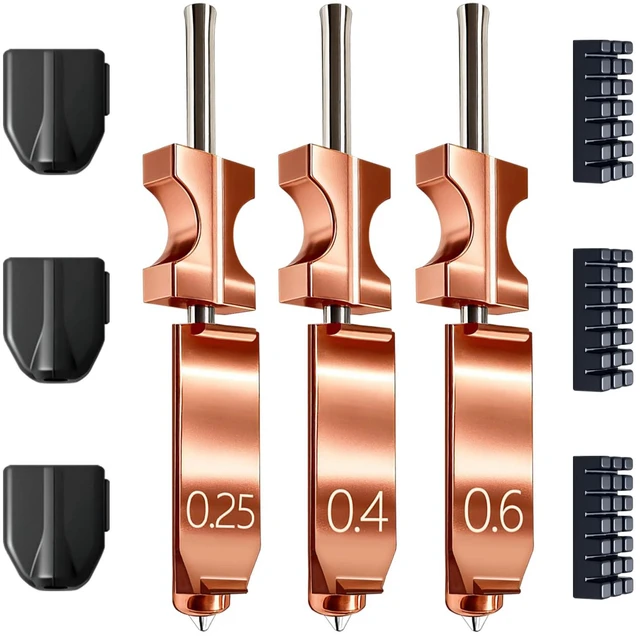 Main image of New Upgraded 0.25MM&0.4MM&0.6MM Hotend Kit for Flashforge AD5X Nozzle, All Metal 3s Quick-Detachable Nozzle kit,HTR 550°C Hardened Steel Nozzle,32mm³/s High Flow,600mm/s High-Speed AD5X Parts