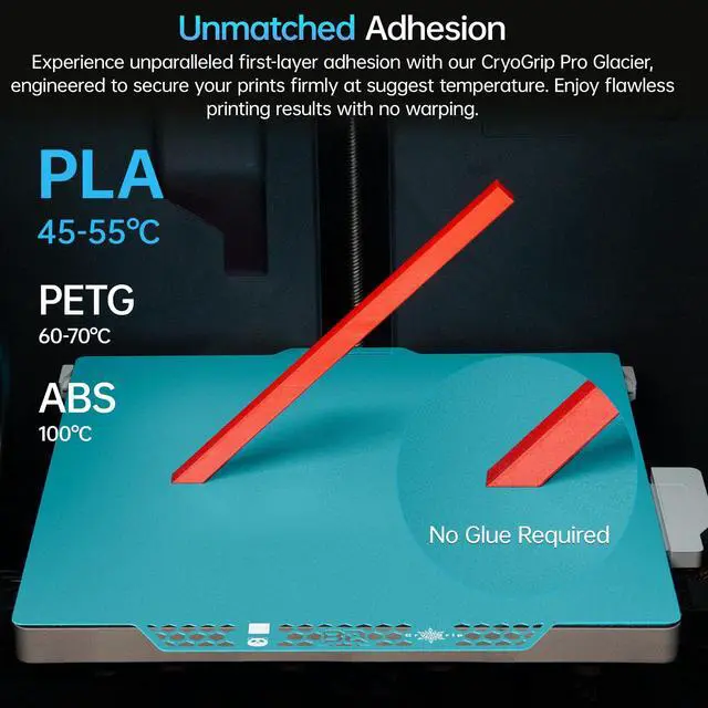 Alt view image 2 of 7 - CryoGrip Pro Glacier 257x257mm Panda Build Plate for Bambu-Lab P1S/P1P/P2S/X1C/X1E/X2D/A1 3D Printer Double Sided Upgrade Build Plate Removable Surface Platform