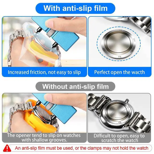Alt view image 4 of 7 - Watch Battery Replacement Tool Kit, Watch Wrench Back Remover for Rotate Open Watch Cover, Watch Case Opener Set with Watch Back Remover Holder, Only for Grooved Watches