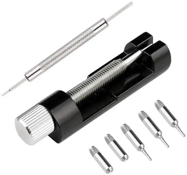 Main image of Watch Link Removal Kit, Tools to Adjust and Remove BraceletsPin Remover for Sizing StrapWatch Band Adjustment Tool Kit with Extra Replacement (Black)